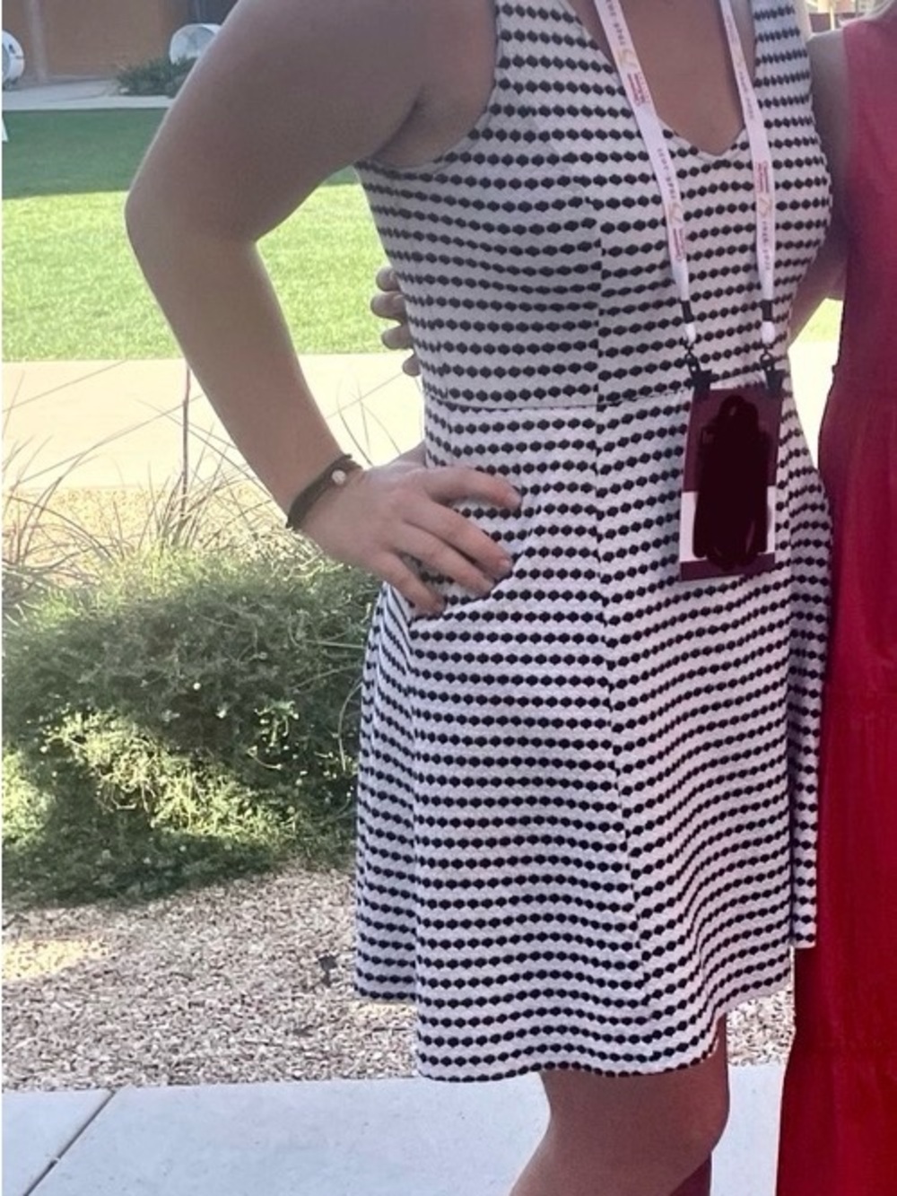 Maeve Women’s Black and White Polka Dot Sleeveless Dress